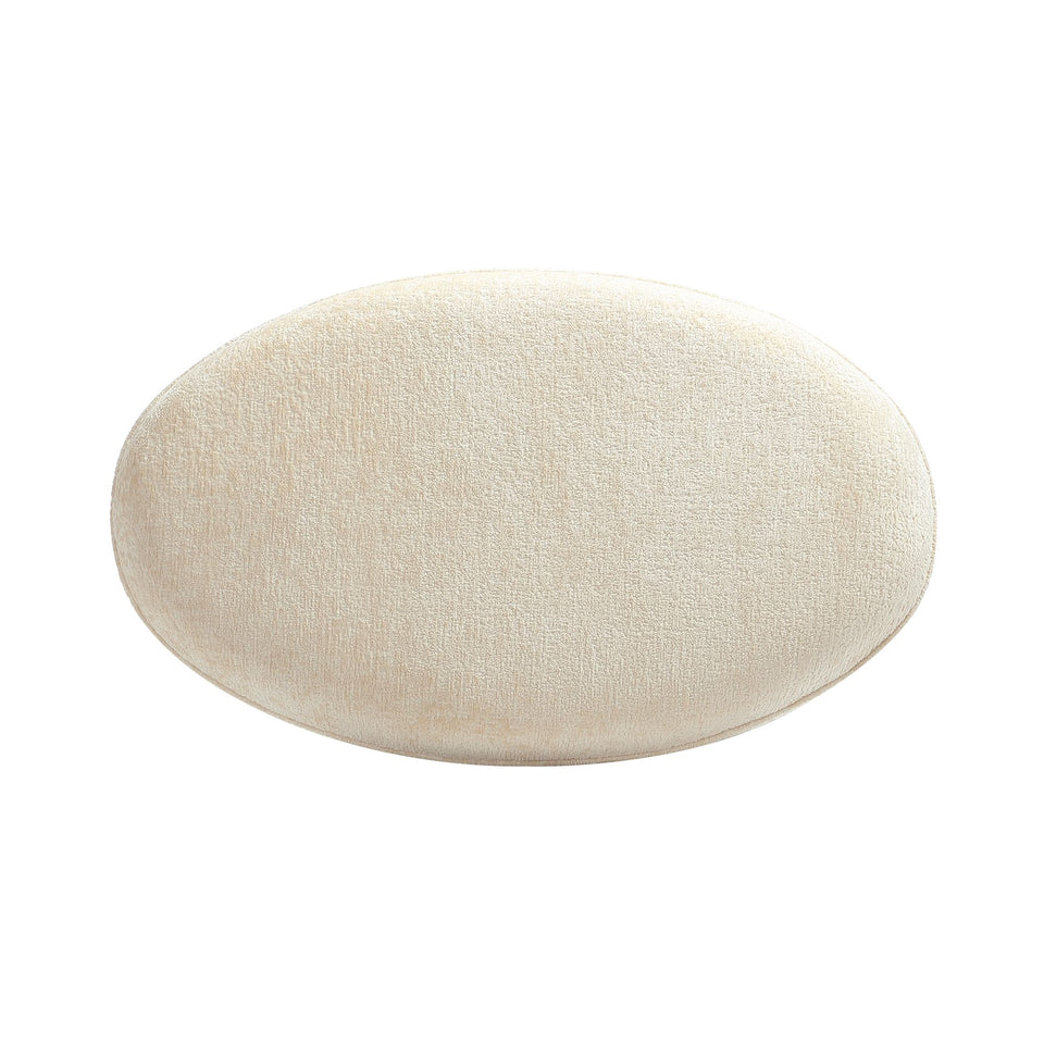 Tribeca Chenille Accent Ottoman in Cream