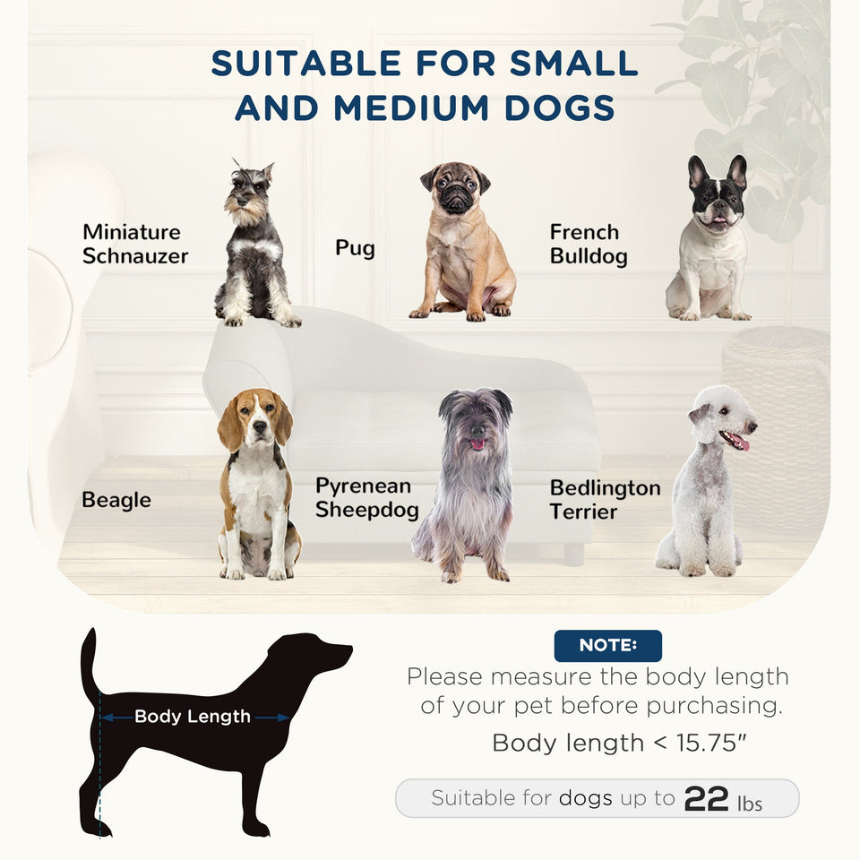PawHut Gray Pet Sofa Dog Couch for Small to Medium Dogs