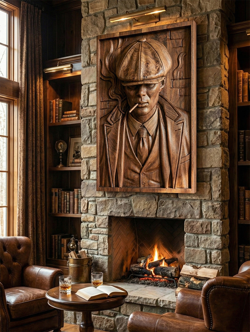 Peaky Blinders: Thomas Shelby 3D Wooden Relief Wall Art Carving