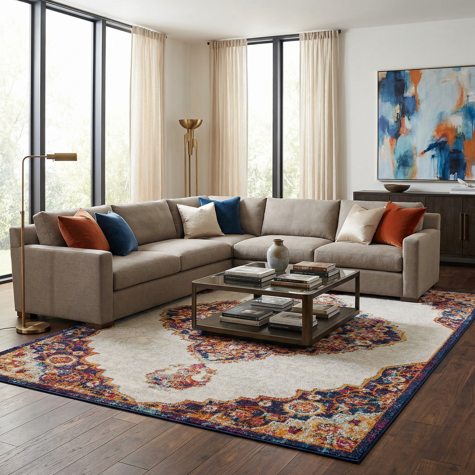Istanbul Orange Area Rug - Clearance