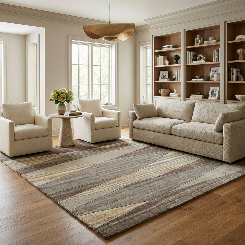 Forum Taupe Modern Wool Rug