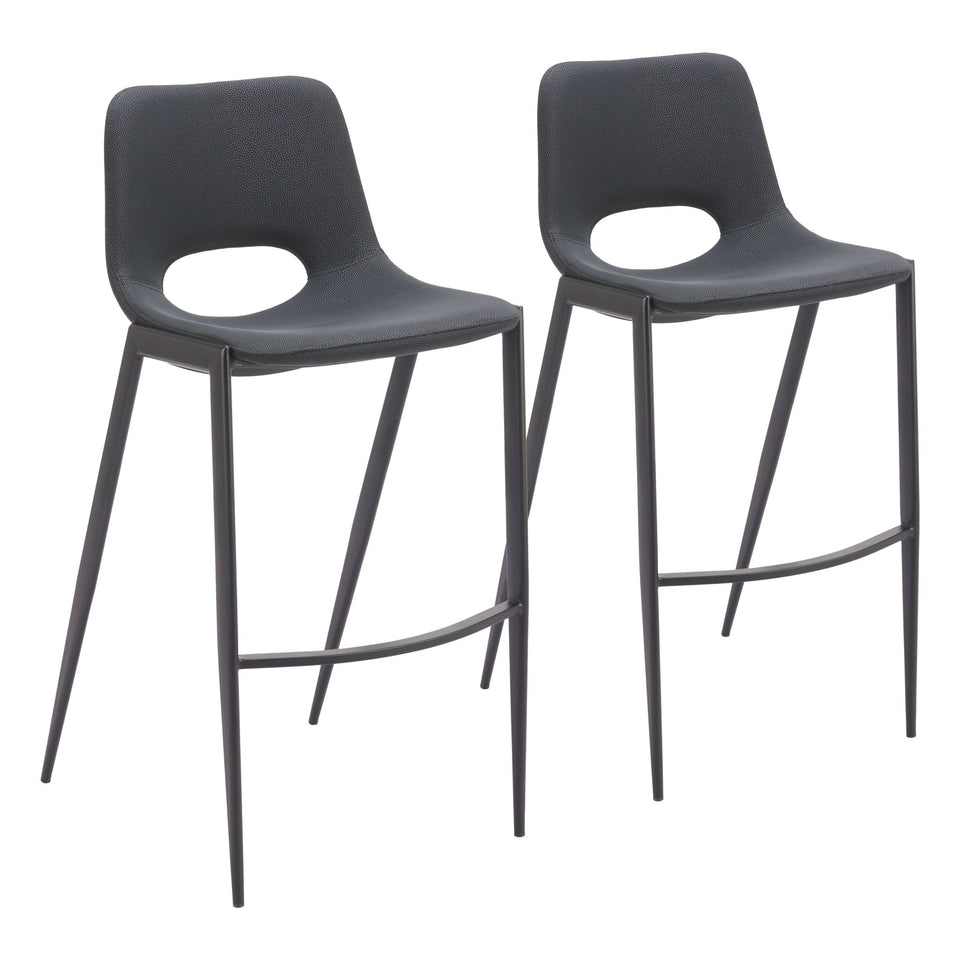 Desi Armless Barstool (Set of 2) Black