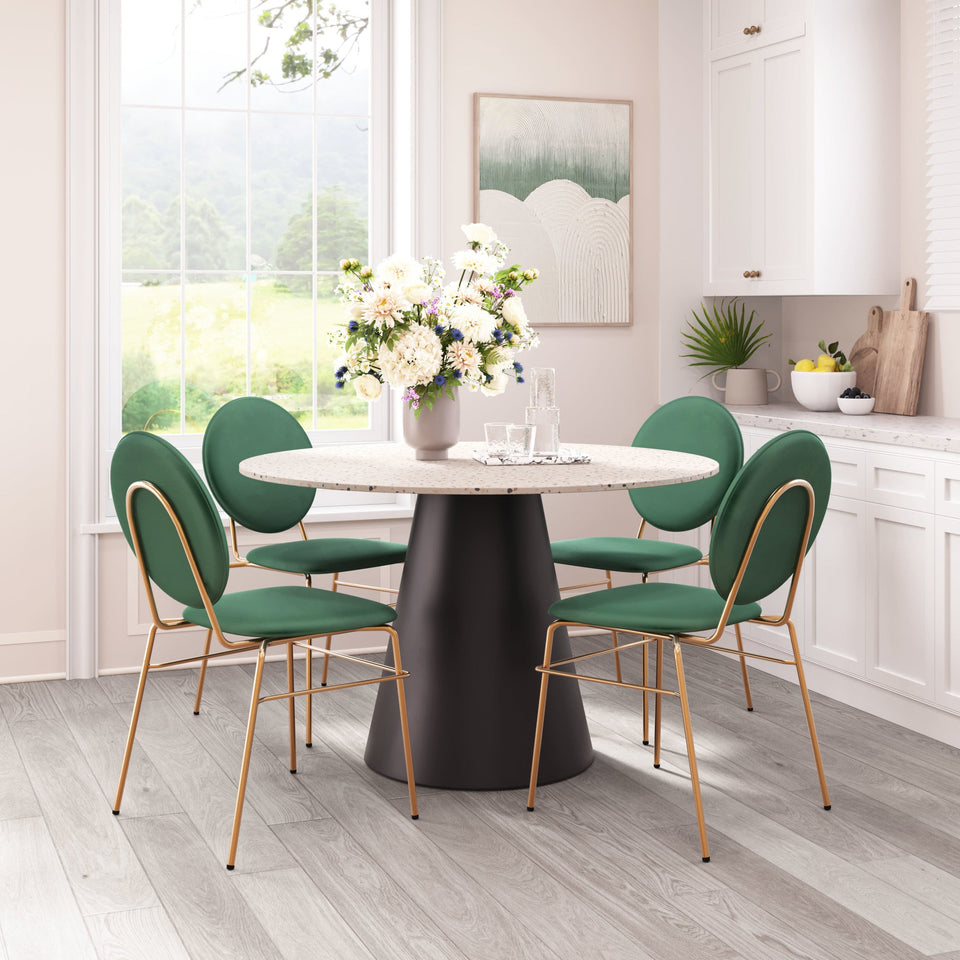 Odessa Dining Chair (Set of 2) Green & Gold