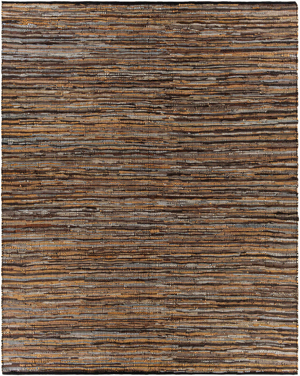 Hand Woven Leather Rag Rug - Clearance
