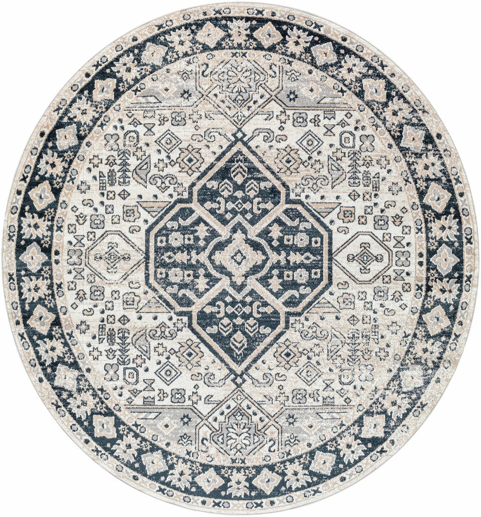 Cabacungan Cream & Gray Washable Area Rug - Clearance