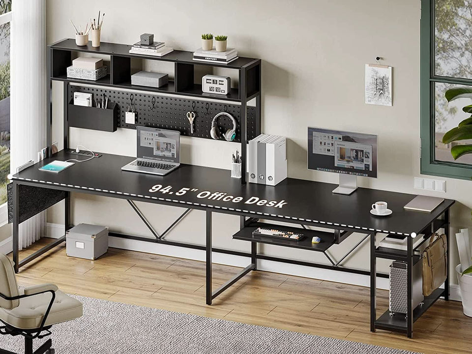 Reversible L Shaped Gaming Desk With Power Outlet