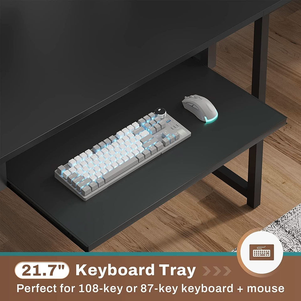 Reversible L Shaped Gaming Desk With Power Outlet