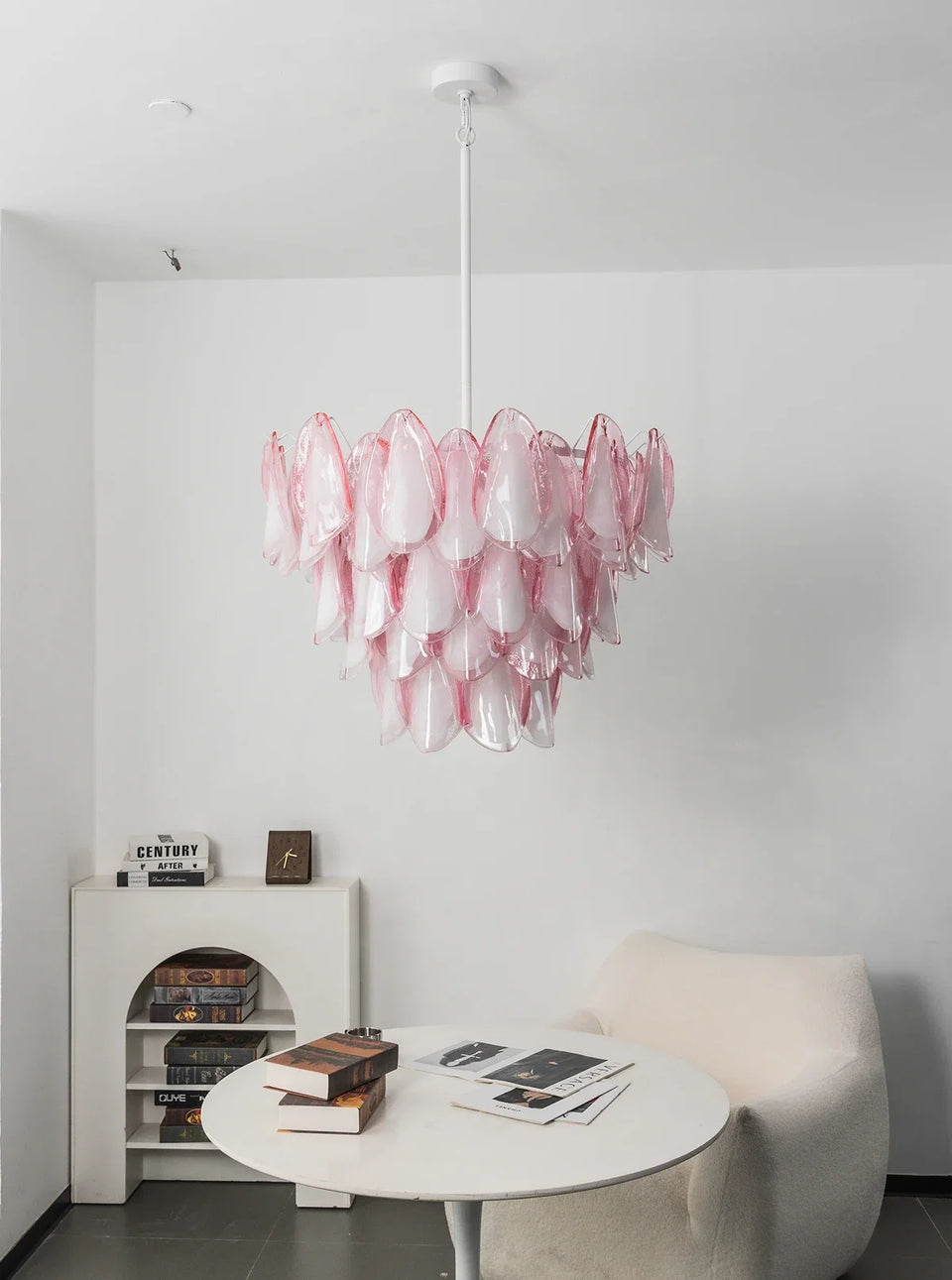 Rosalind Pink Glass Petal Chandelier