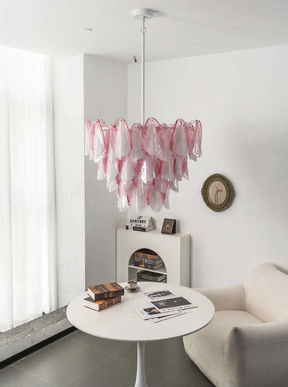 Rosalind Pink Glass Petal Chandelier