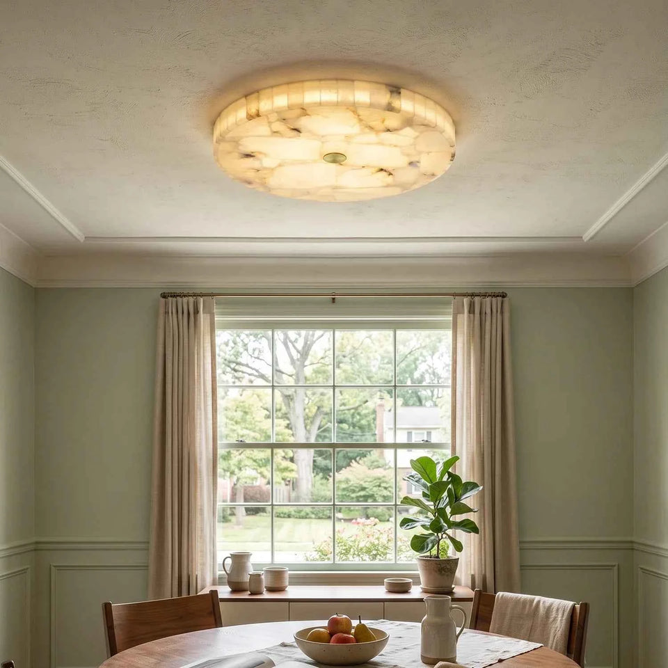 Alabaster Round Ceiling Lamp