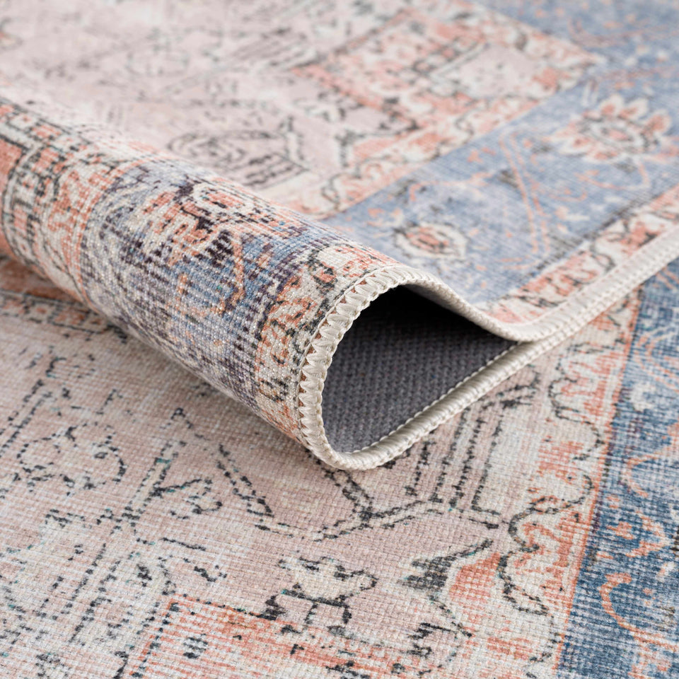 Rosman Distressed Washable Area Rug