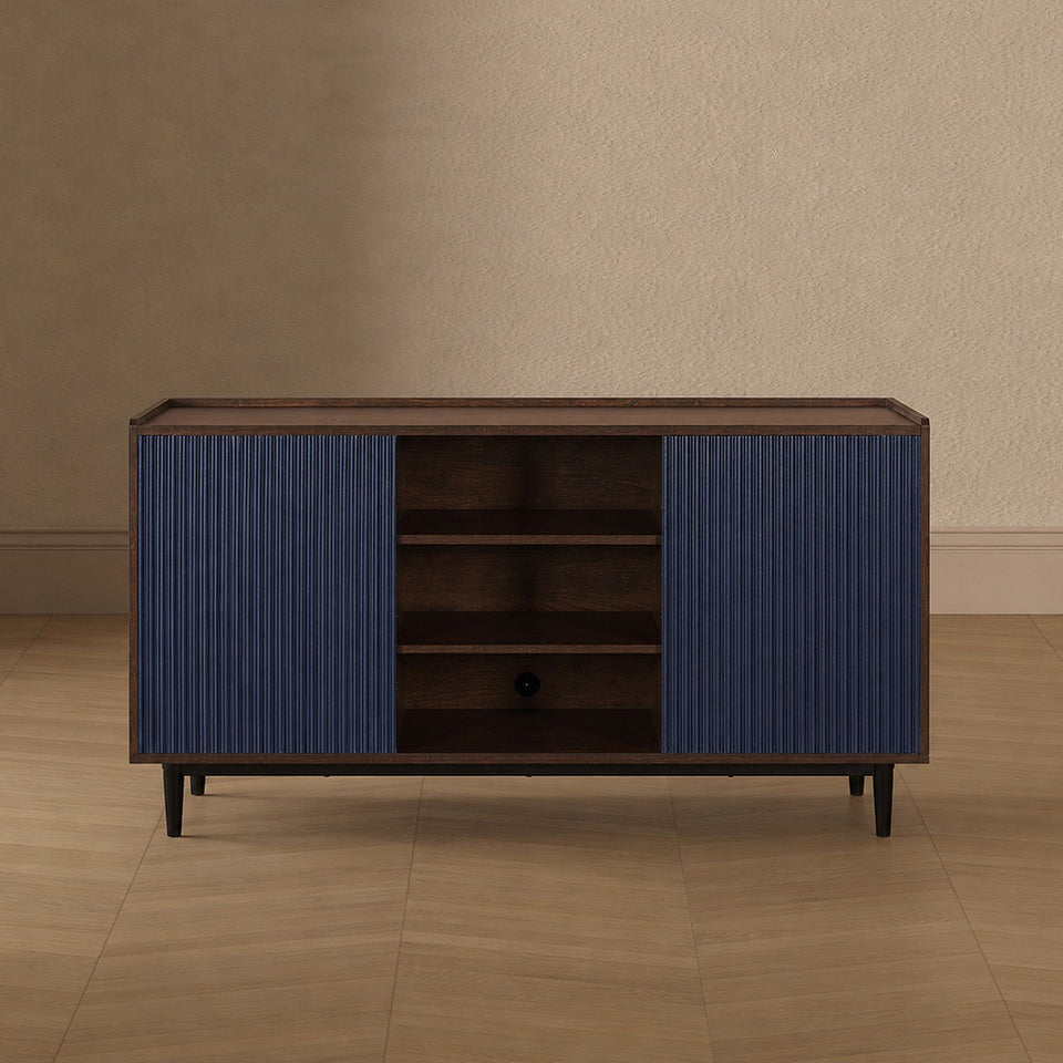 Duane 59" Fluted Sideboard in Navy Blue - 1