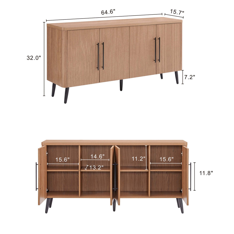 Jodie 65" Fluted Sideboard