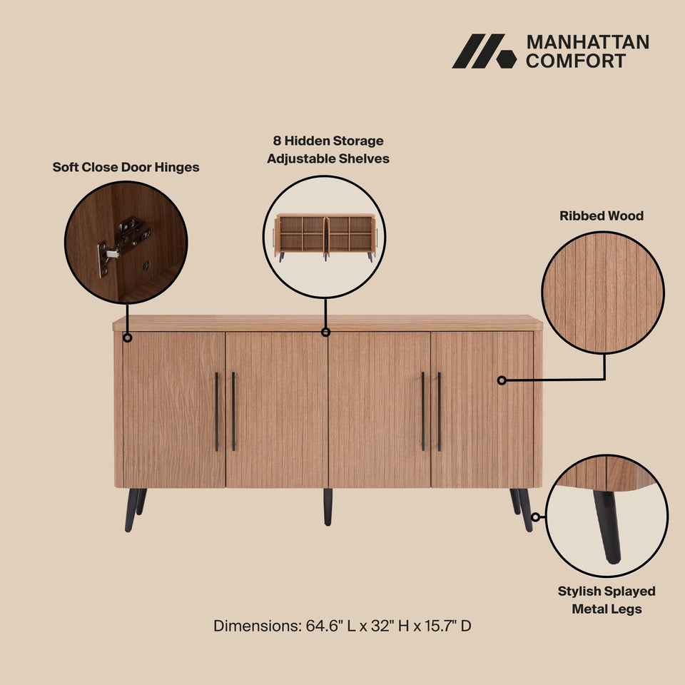 Jodie 65" Fluted Sideboard