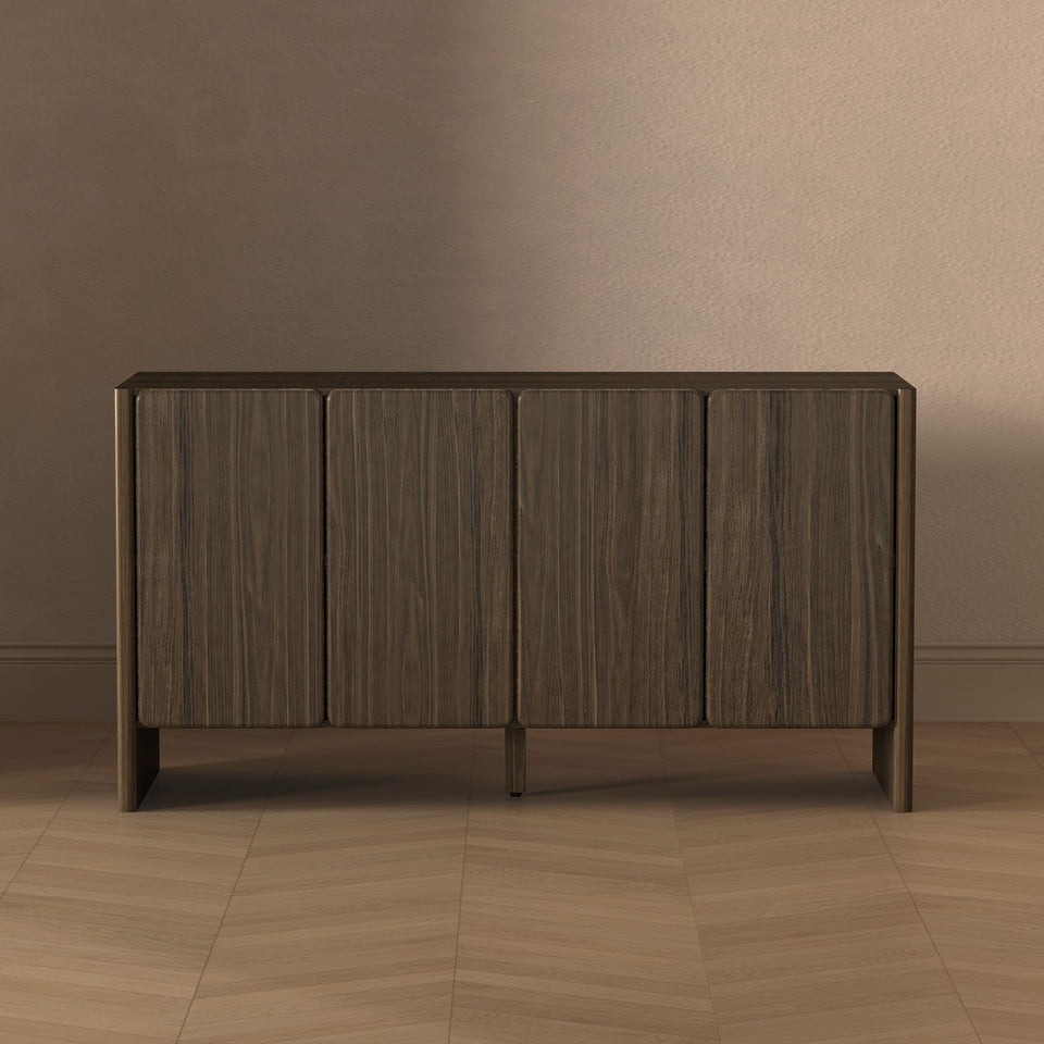 Linda 60" Sideboard in Natural Oak in Walnut Brown - 1