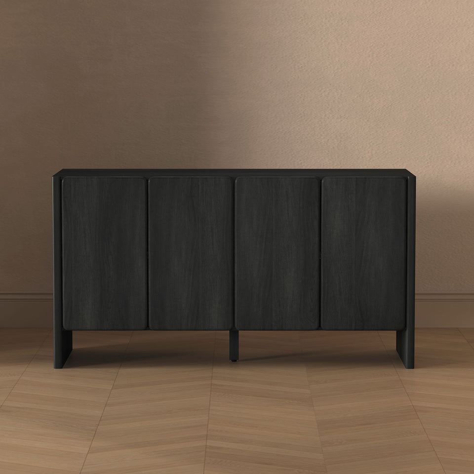 Linda 60" Sideboard in Natural Oak in Charcoal Gray