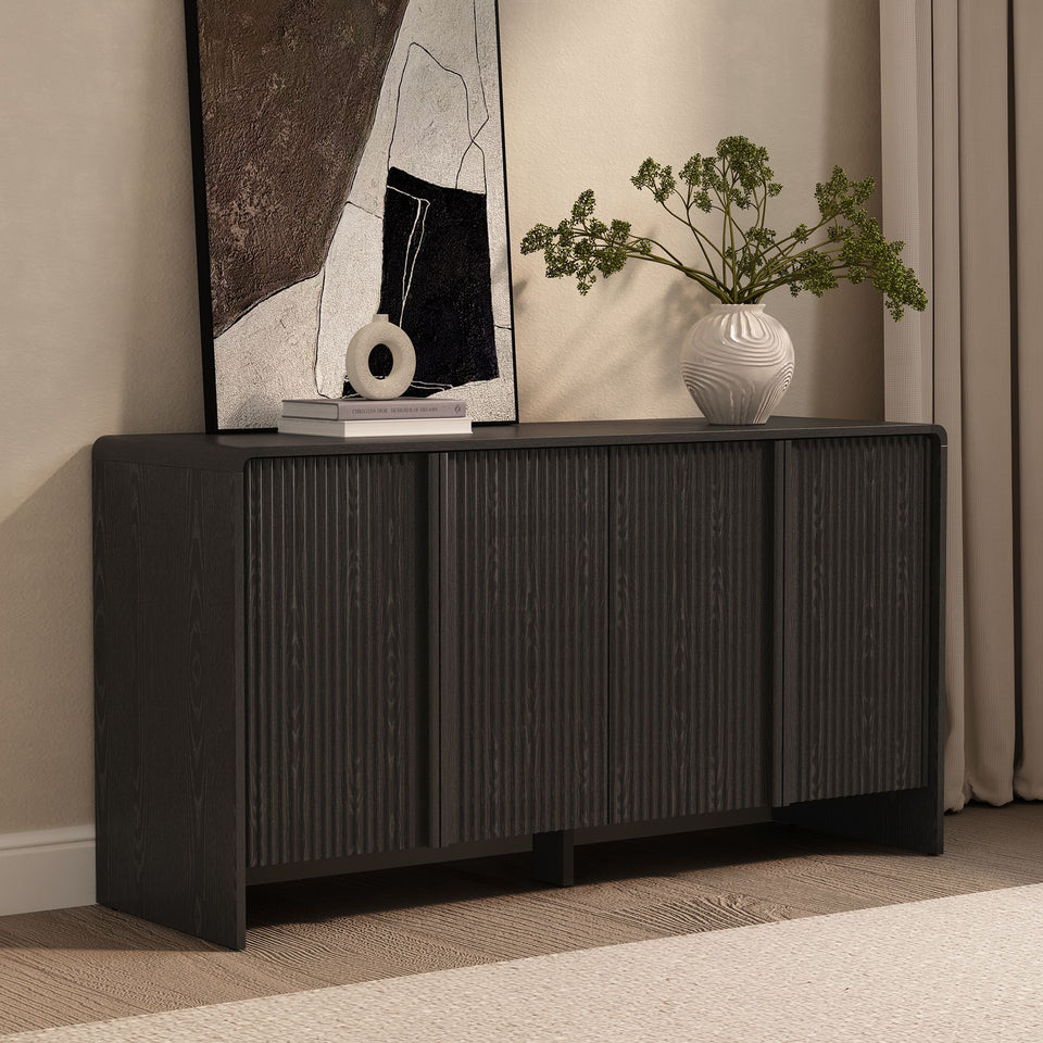 Novara 60" Sideboard in Black (4-Door)