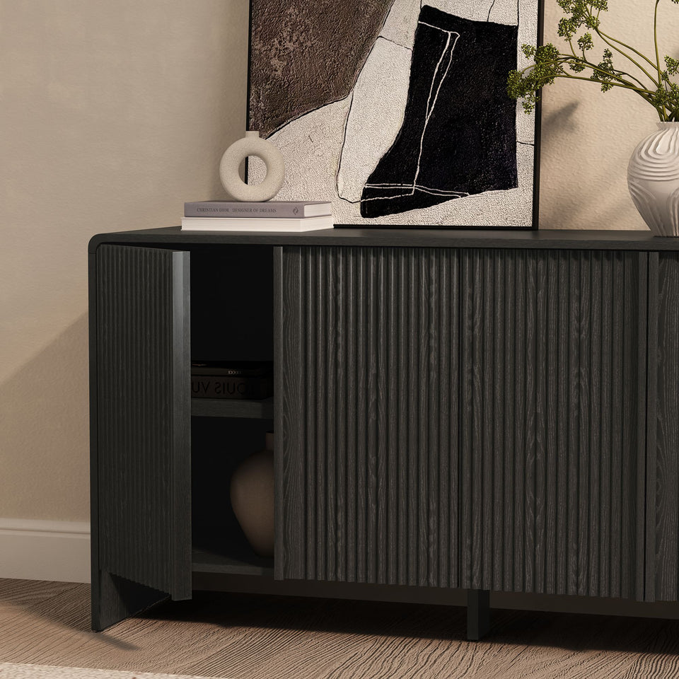 Novara 60" Sideboard in Black (4-Door)