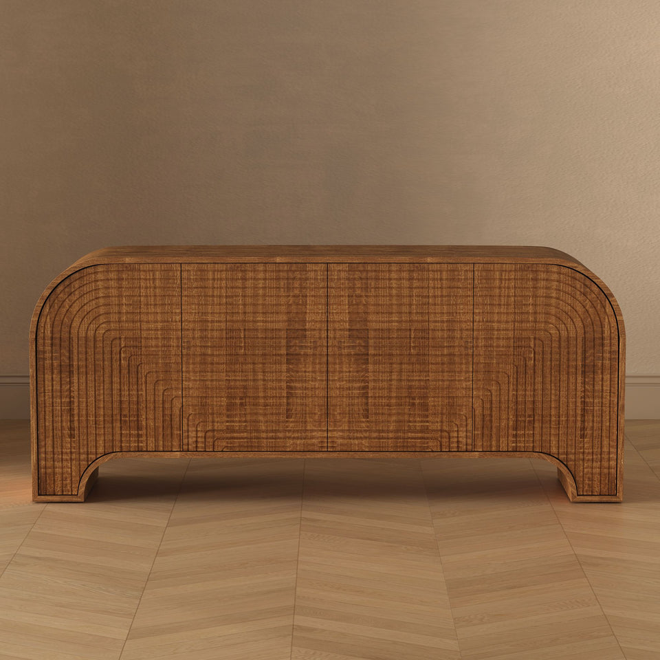 Tressa 72" Solid Wood Sideboard in Walnut (4-Door)