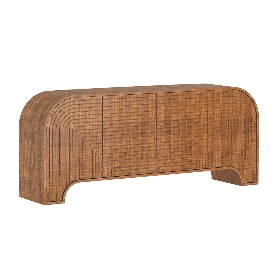 Tressa 72" Solid Wood Sideboard in Walnut (4-Door)