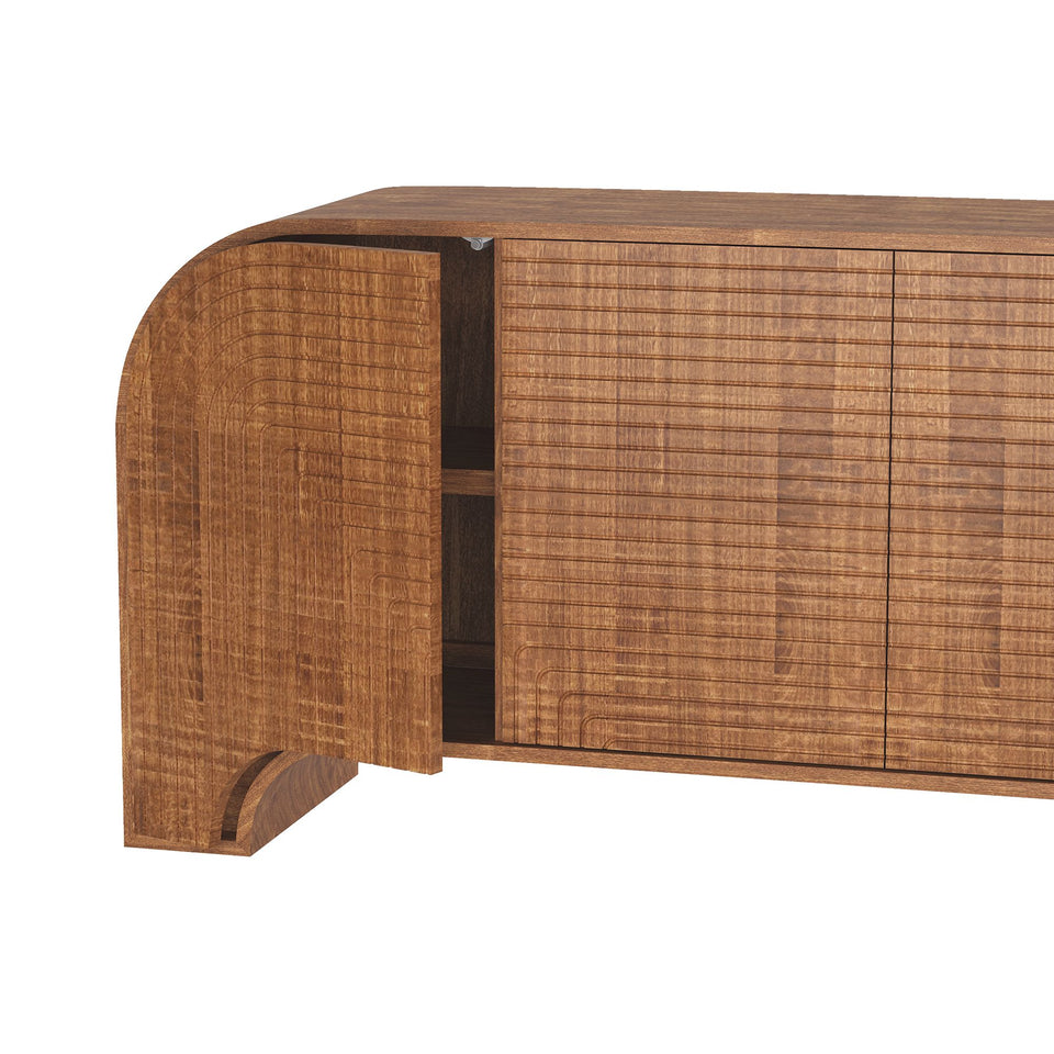 Tressa 72" Solid Wood Sideboard in Walnut (4-Door)