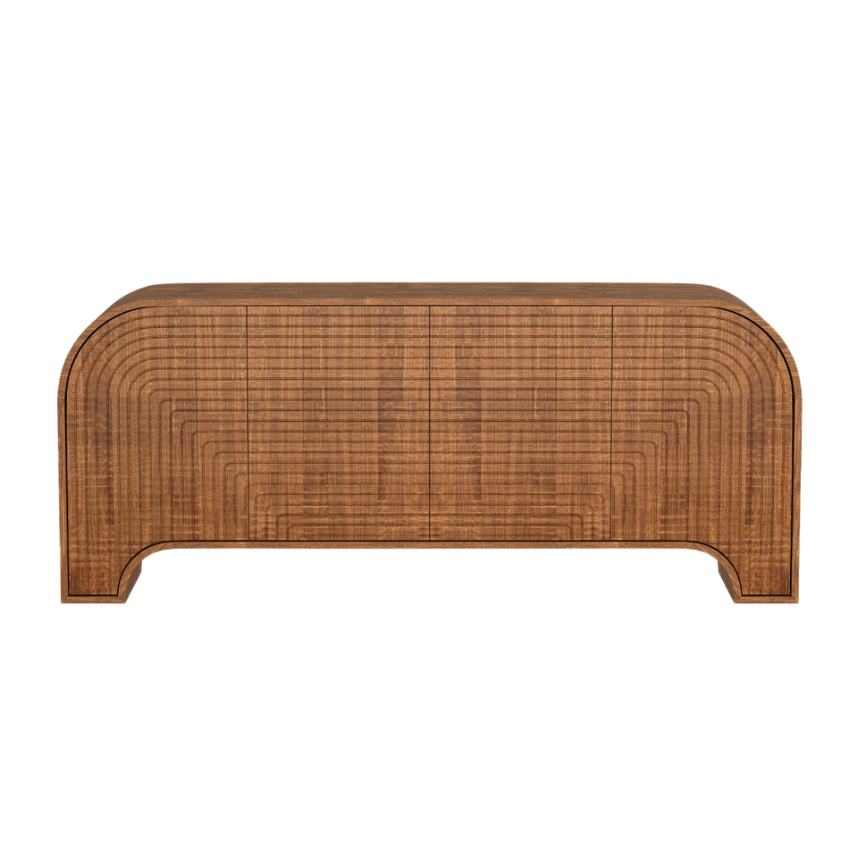 Tressa 72" Solid Wood Sideboard in Walnut (4-Door)