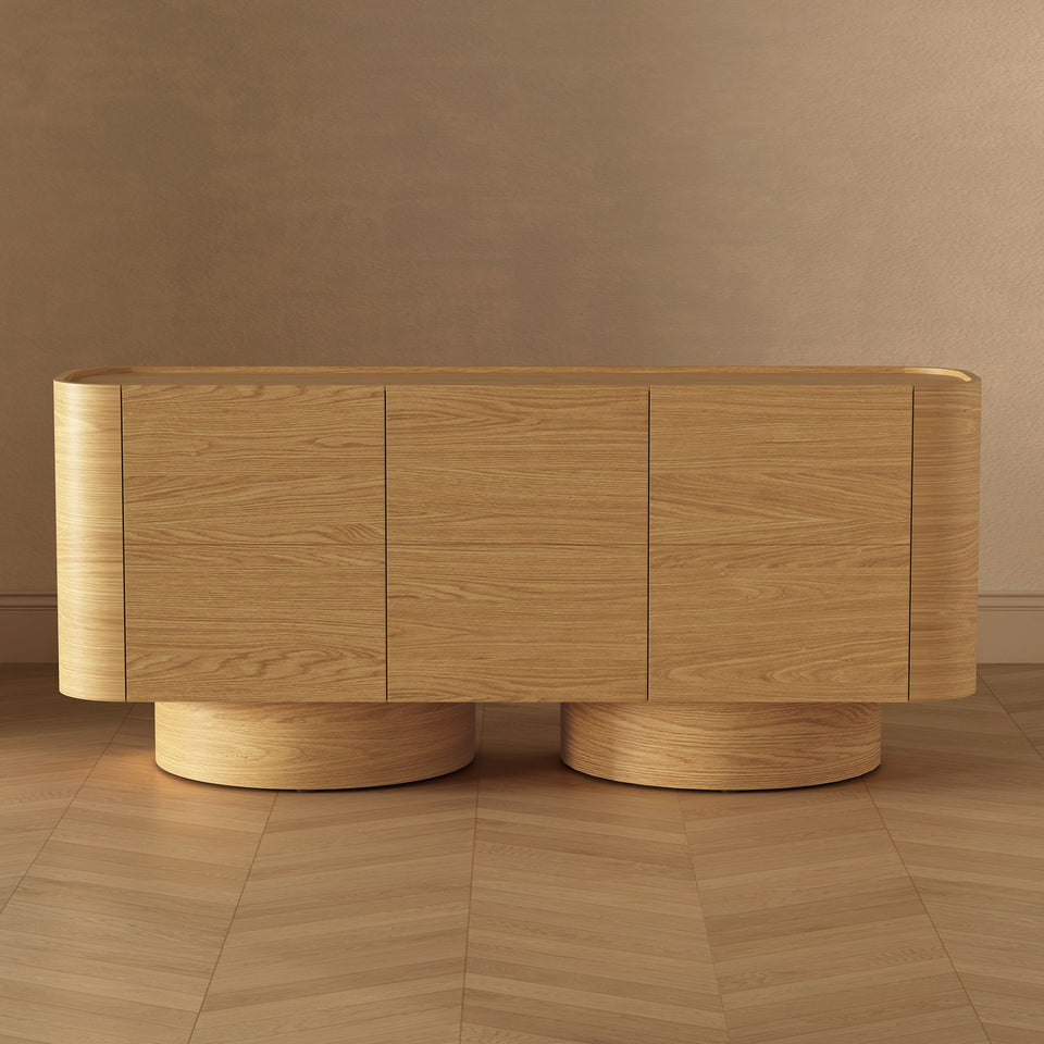 Solis 72" Solid Wood Sideboard in Natural (3-Door)