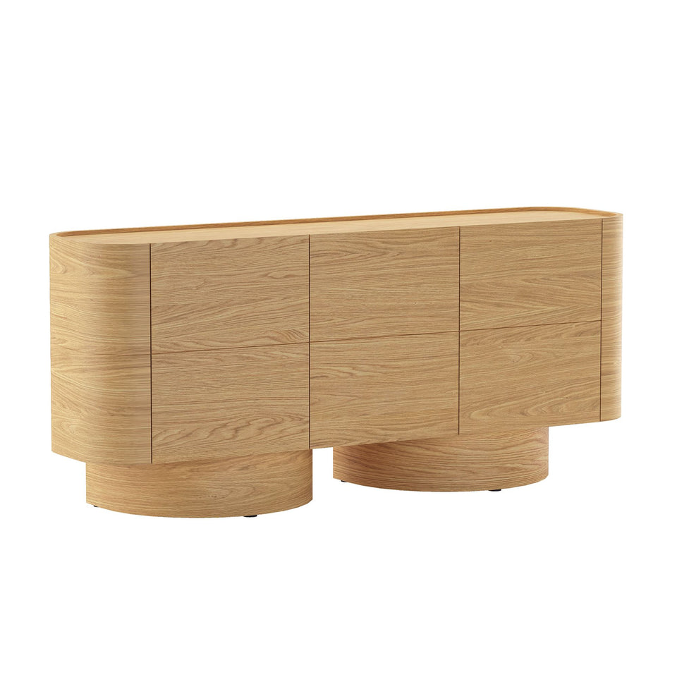 Solis 72" Solid Wood Sideboard in Natural (3-Door)