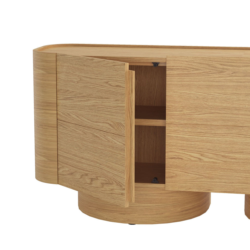 Solis 72" Solid Wood Sideboard in Natural (3-Door)