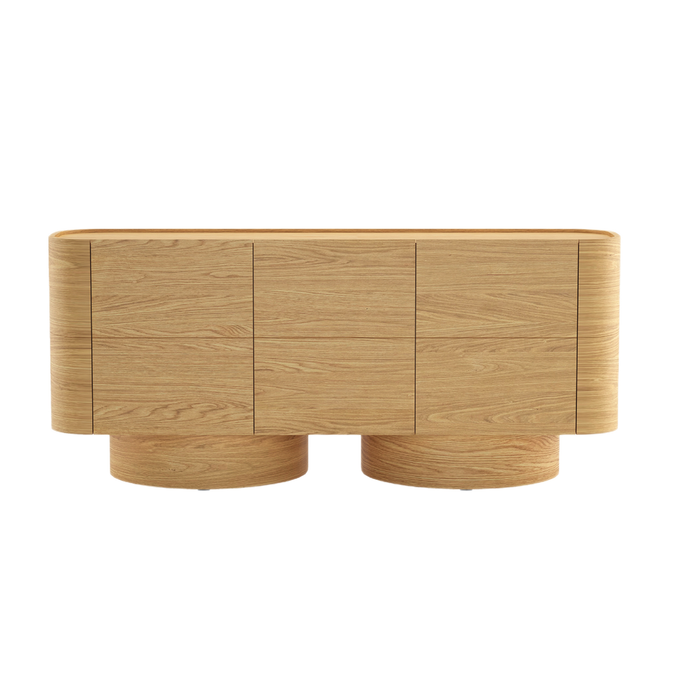 Solis 72" Solid Wood Sideboard in Natural (3-Door)