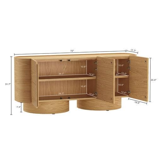 Solis 72" Solid Wood Sideboard in Natural (3-Door)