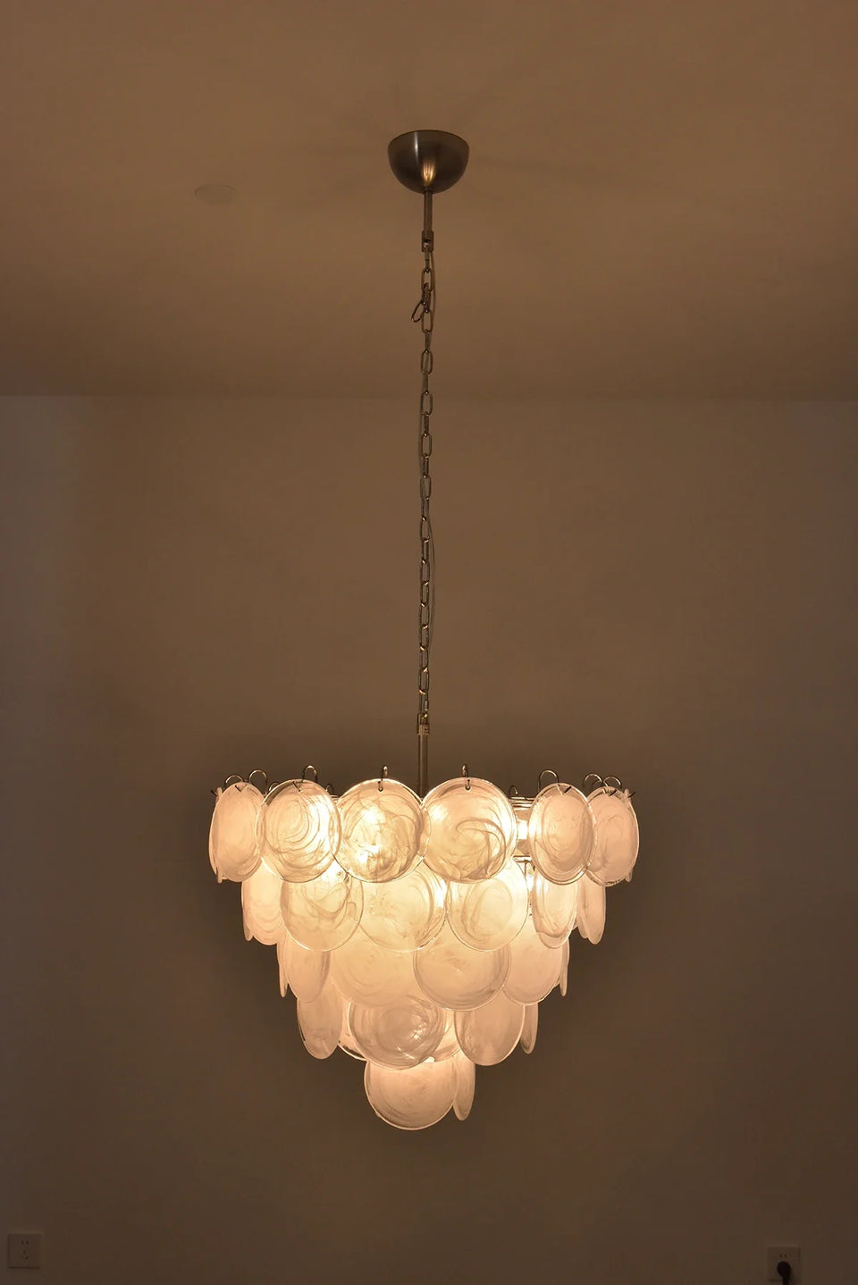 Selene White Swirl Disc Chandelier