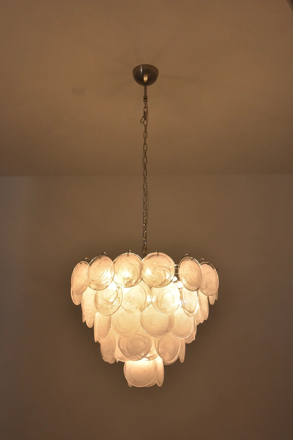 Selene White Swirl Disc Chandelier