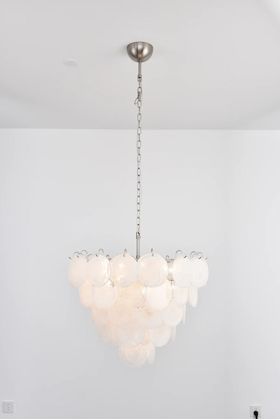 Selene White Swirl Disc Chandelier