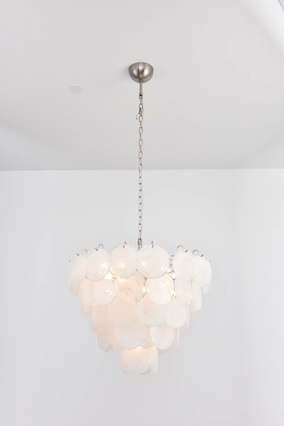Selene White Swirl Disc Chandelier
