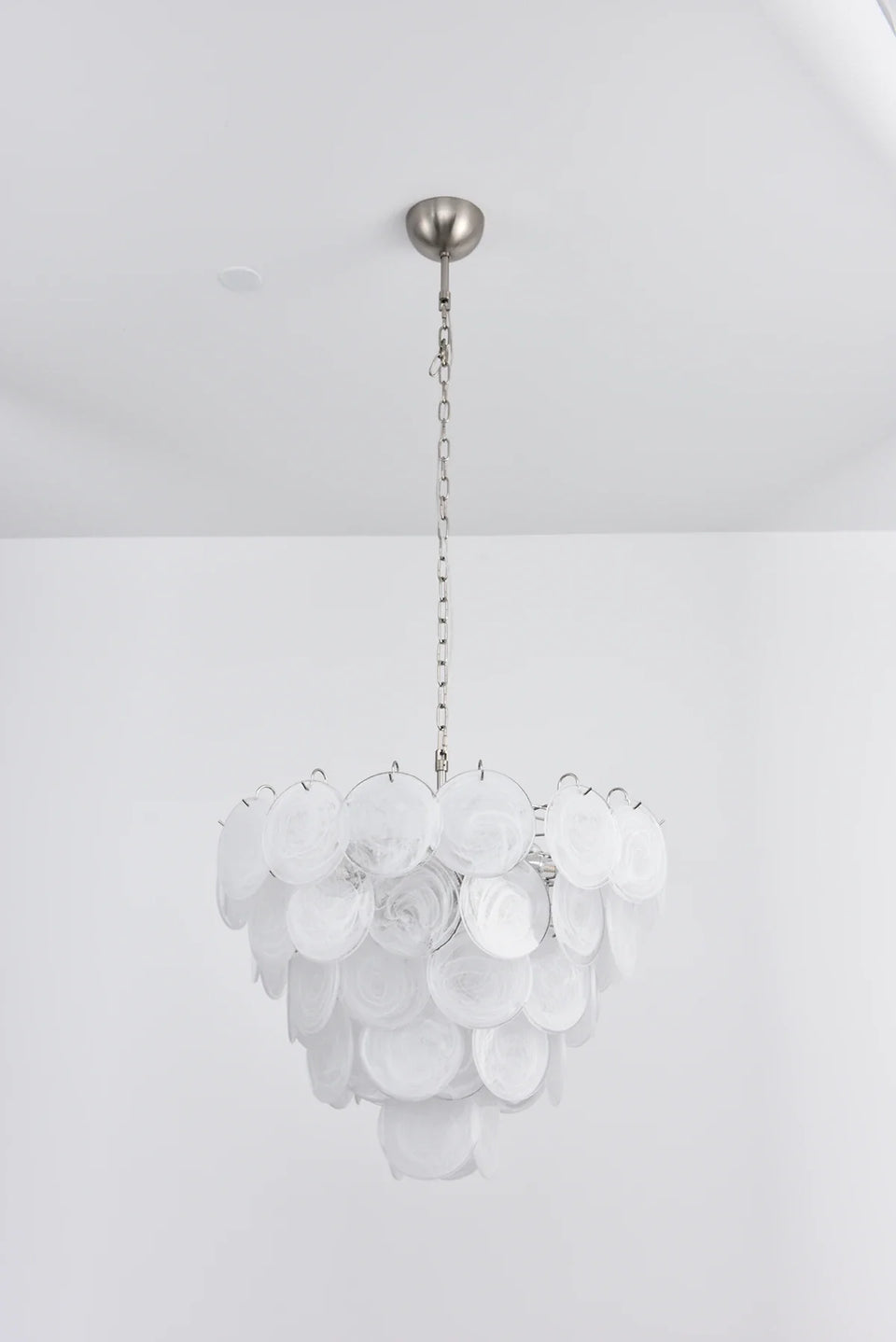 Selene White Swirl Disc Chandelier