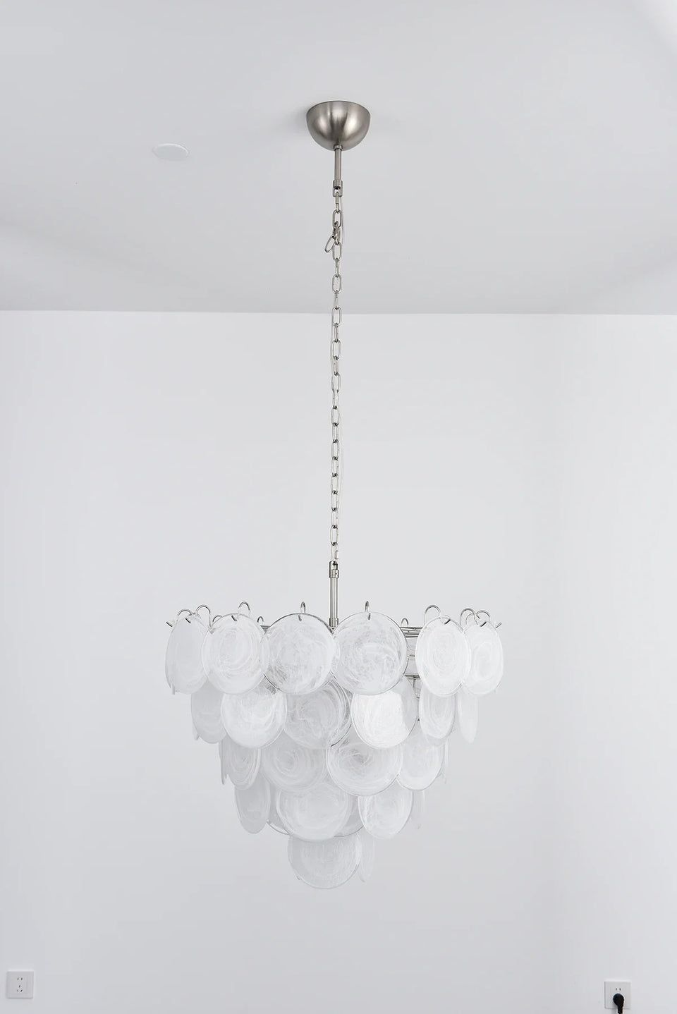Selene White Swirl Disc Chandelier