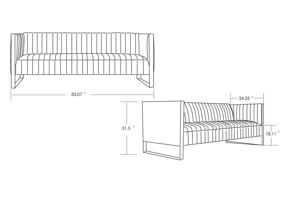 Trillium 83" Velvet Sofa