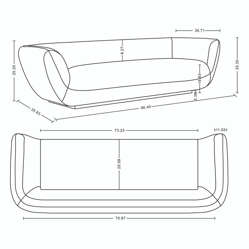 Ulka 96" Chenille Sofa
