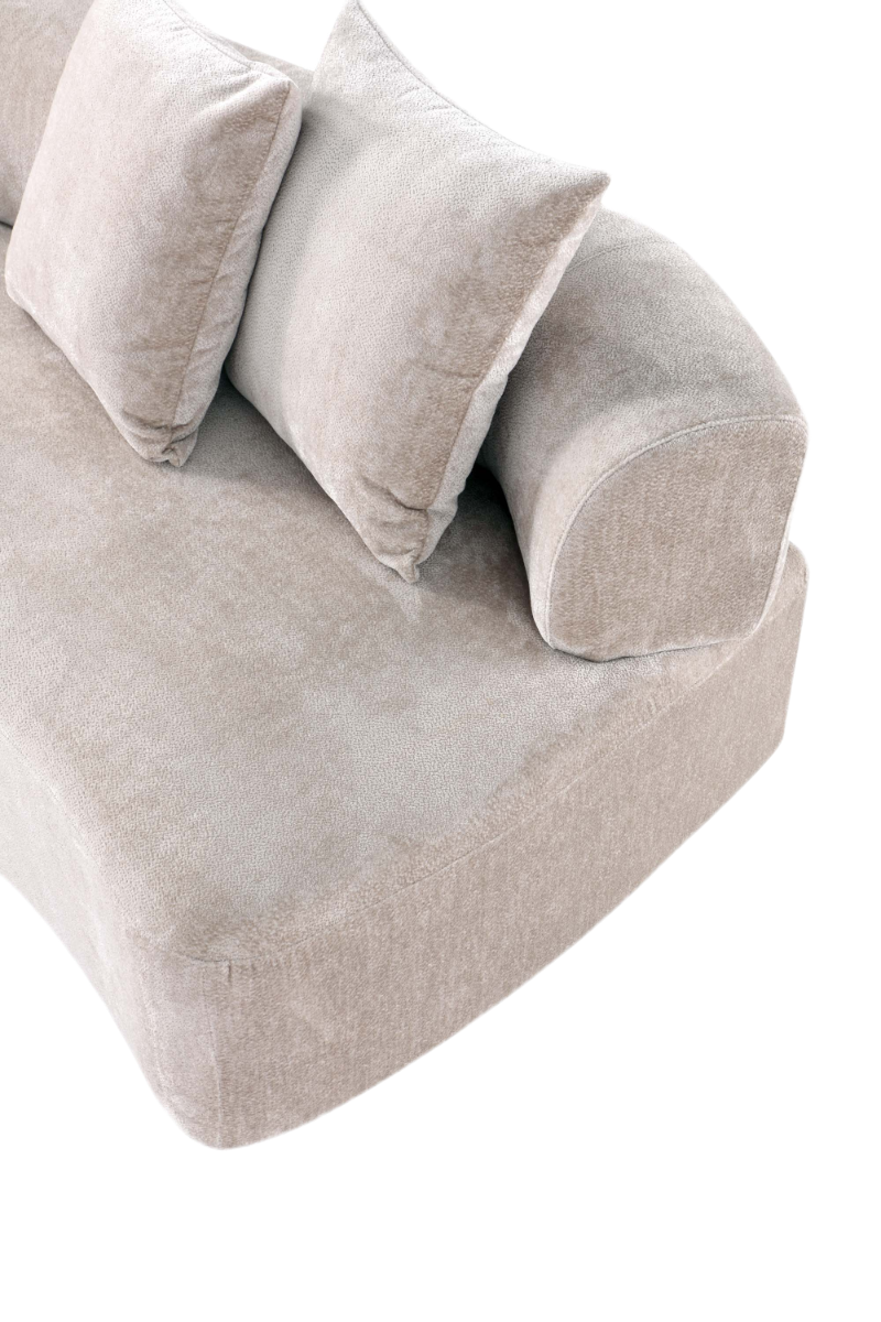 Verandah 112 inch Chenille Sofa in Beige