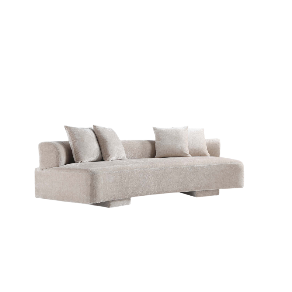 Verandah 112 inch Chenille Sofa in Beige