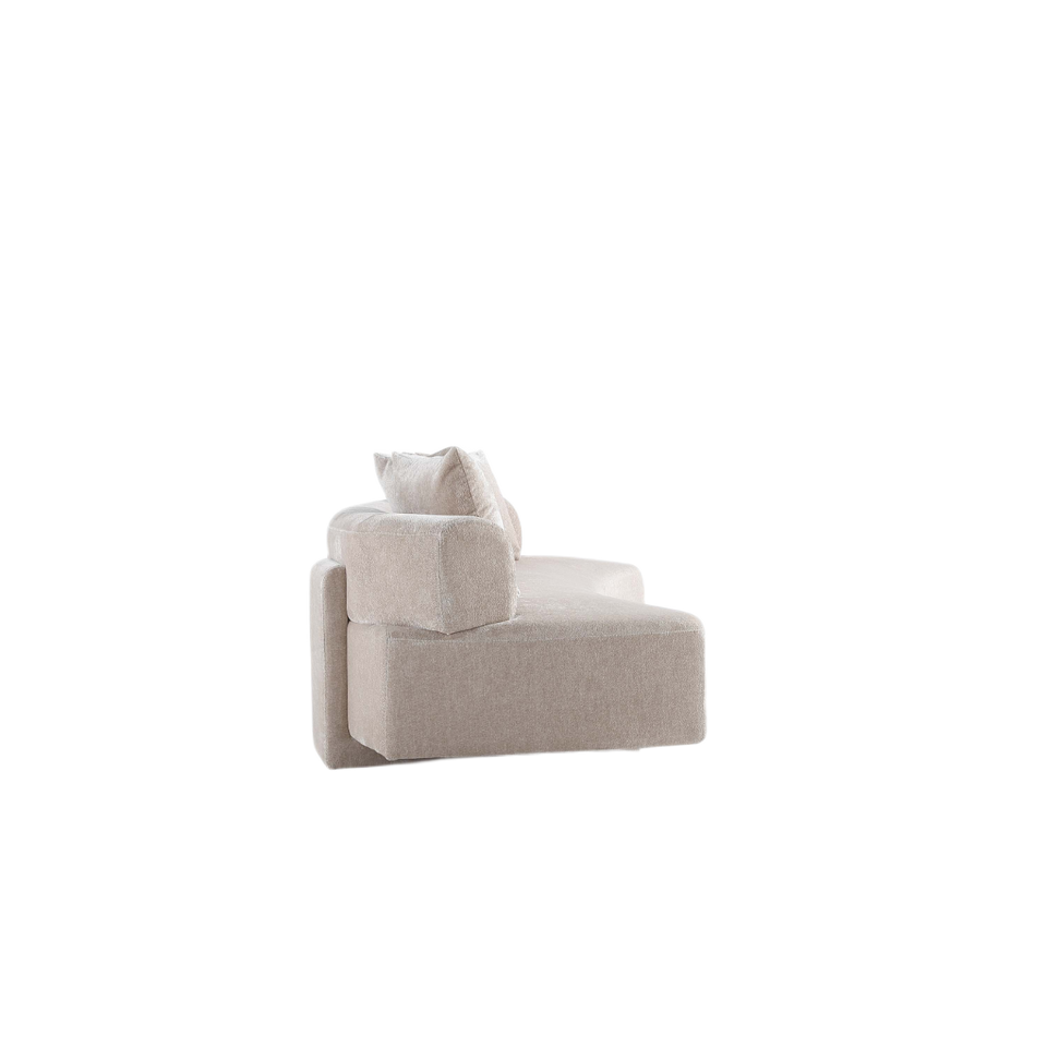 Verandah 112 inch Chenille Sofa in Beige