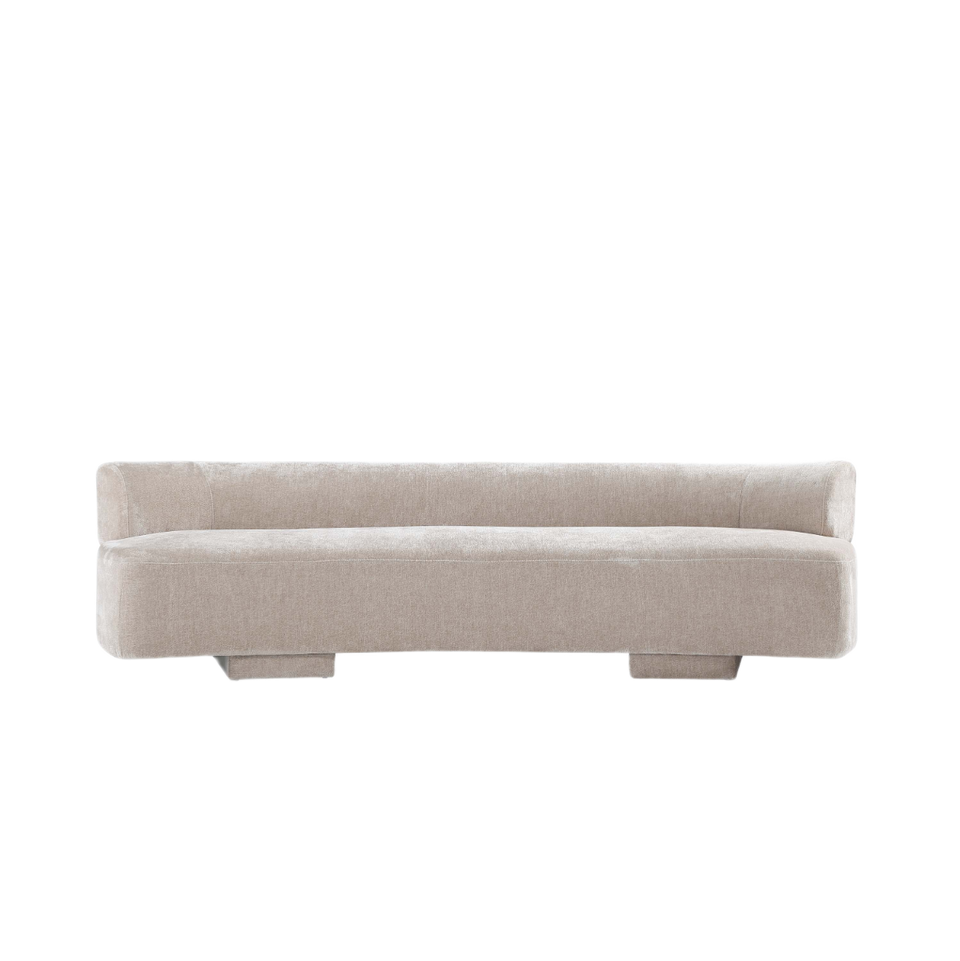 Verandah 112 inch Chenille Sofa in Beige