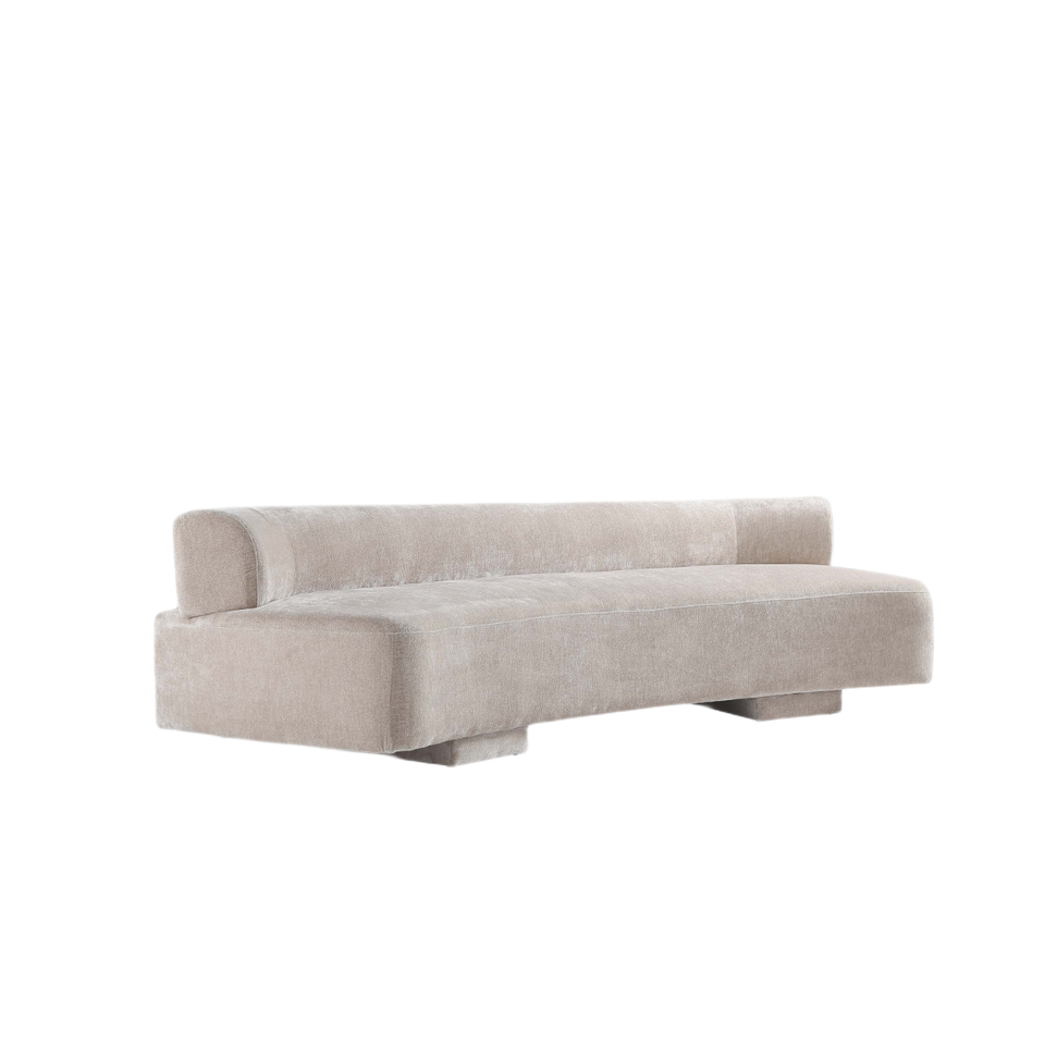 Verandah 112 inch Chenille Sofa in Beige
