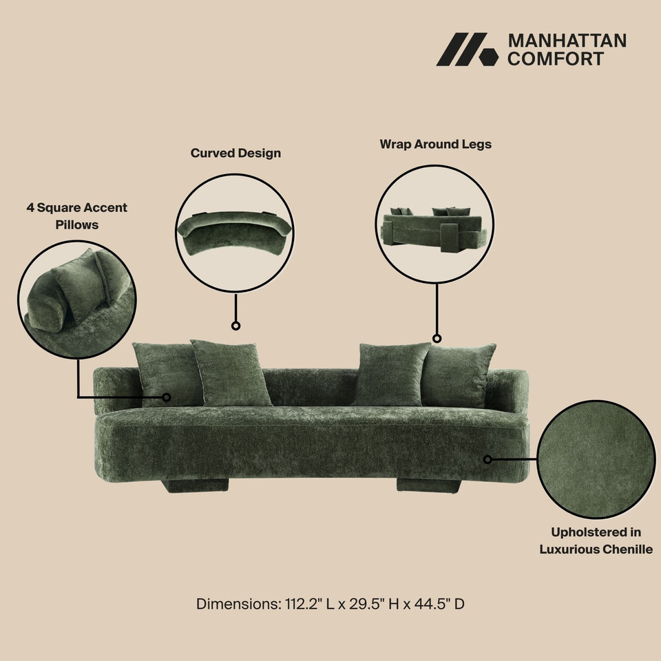 chenille sofa - detail view
