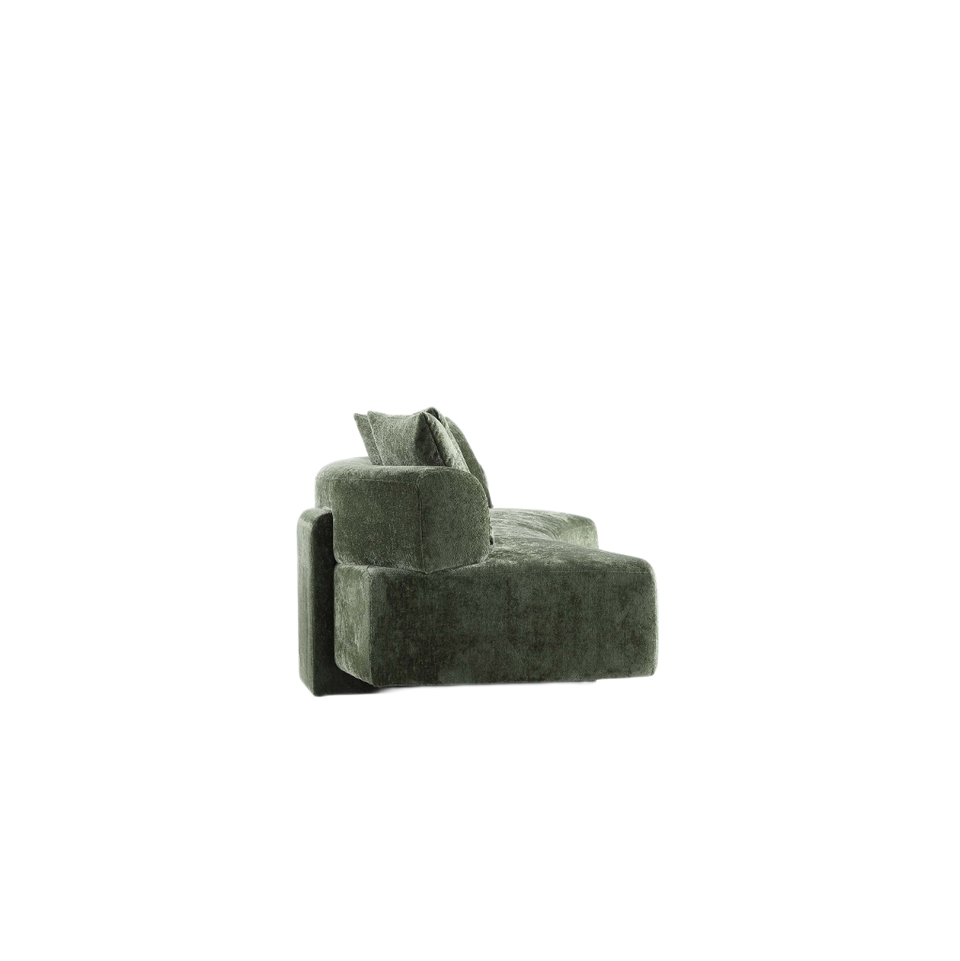 chenille sofa - top view