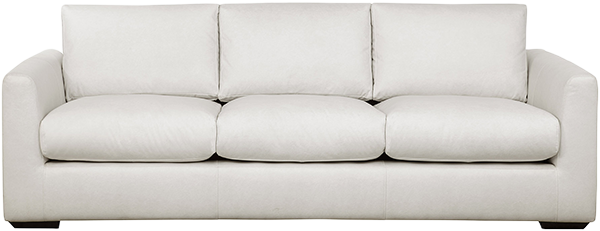 upholstered sofa - side angle view