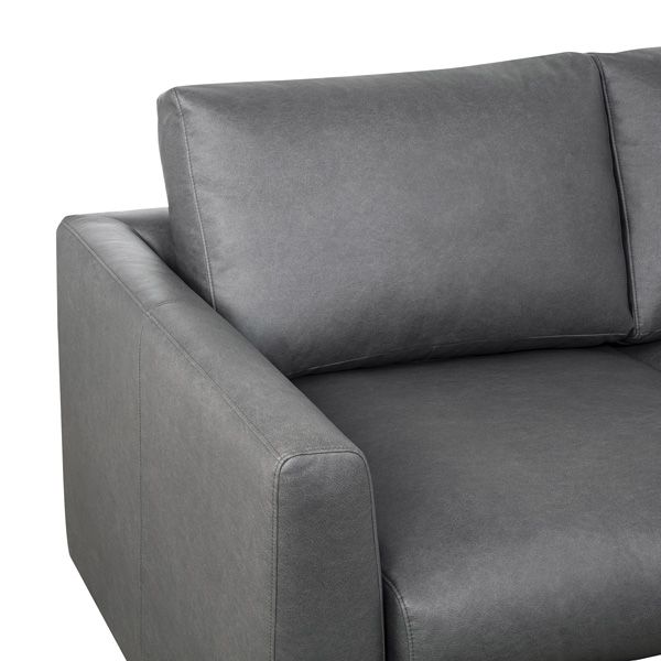 Cleo 96 inch Upholstered Sofa in Pewter - white background   feature