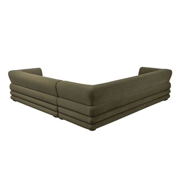 Green sectional sofa - close-up detail