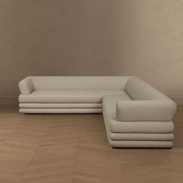 Natural sectional sofa - front view